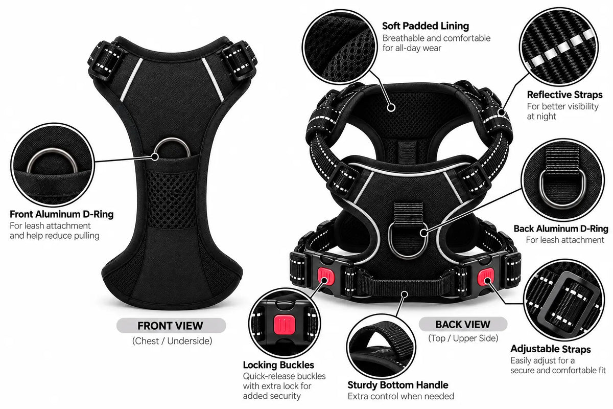 Heavy-Duty No-Pull Dog Harness & Vest